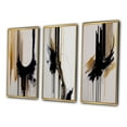 thumbnail image 3 of Designart "Minimalism in Gold I" Abstract Framed Wall Art Set Of 3 - Black Modern Frame Canvas Set For Living Room Decor, 3 of 6