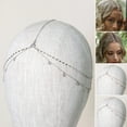 thumbnail image 3 of opolski Boho Style Head Chain Rhinestones Pendant Double Layer Elegant Headpiece Bling Bridal Forehead Chain Jewelry Gift Hair Accessory Silver, 3 of 8
