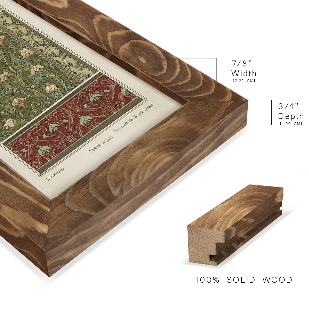 Nouveau Decorative VI - Framed Print w/glass - Walnut