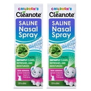 Children’s Cleanote Moisturizing Saline Nasal Spray for Dry Nose & Congestion Relief – Gentle, Drug-Free Nose Spray for Babies, Toddlers & Kids, 60 mL,2 Pack