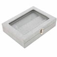 thumbnail image 3 of Vitrina de pines, almacenamiento ordenado, cubierta de vidrio transparente, caja de sombra para medallas a prueba de polvo, para el hogar, joyería, gris, pequeño, 3 of 10