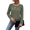 thumbnail image 3 of WIHOLL Long Sleeve Shirts for Women Fall Sweaters Fashion Color Block Crew Neck Pullover Tops 2026 Winter Lightweight Women's Sweaters, 3 of 11