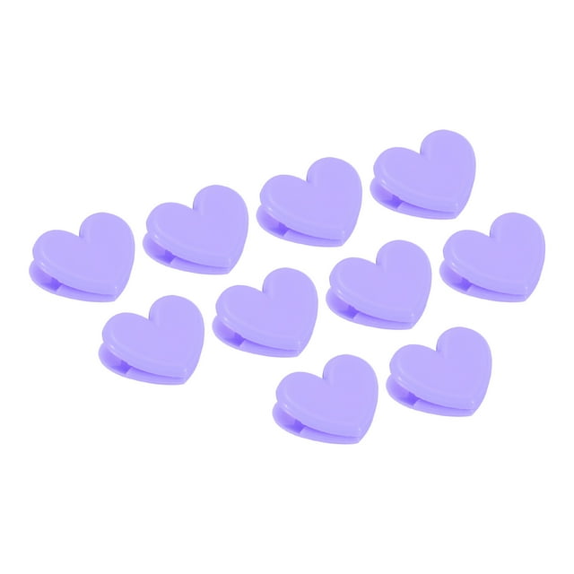 Uxcell Clips de Papel y Bolsa, Paquete de 30 Clips en Forma de Corazón para Snacks, Morado