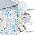 thumbnail image 4 of Small Stall RV Blue Floral Shower Curtain for Bathroom Decor 36Wx72H Boho Wildflower Watercolor Plant Leaves Botanical for Girls Art Printed Fabric Polyester Waterproof 7 Pack Plastic Hooks, 4 of 6