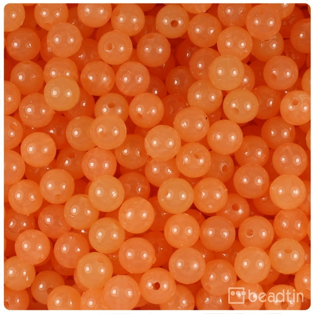 BeadTin Orange Glow 8mm Round Craft Beads (300pcs)