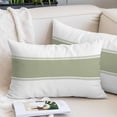 thumbnail image 2 of Sage Green Striped Small Pillow Covers, Modern Geometric Abstract Art Soft Breathable Throw Pillow Cases with Invisible Zipper, Decorative Pillowcase Pillows Protectors for Sofa Bed Chair 12"x20", 2 of 9