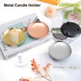 thumbnail image 4 of QualitChoice Candle Holder Round Shape Candlestick Stand Pillar Candles Plate Hotel Rose Gold 1Set, 4 of 6