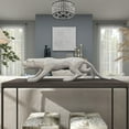 thumbnail image 3 of 42" x 11" Silver Polystone Floor Leopard Sculpture with Carved Faceted Diamond Exterior, by DecMode, 3 of 14