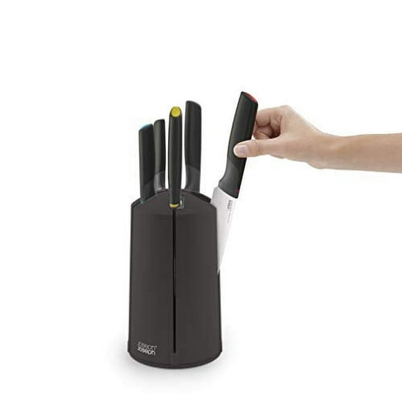 Joseph Joseph Elevate Knives Carousel Knife Set with Rotating Storage Stand, 6-Piece - Black