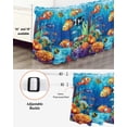 thumbnail image 3 of Summer Ocean Bed Skirt Queen Size 18" Drop Clownfish Coral Seagrass Underwater World Ruffled Wrap Around Bed Skirts Adjustable Elastic Bedskirt Dust Ruffle for Queen Size Bed, 3 of 7