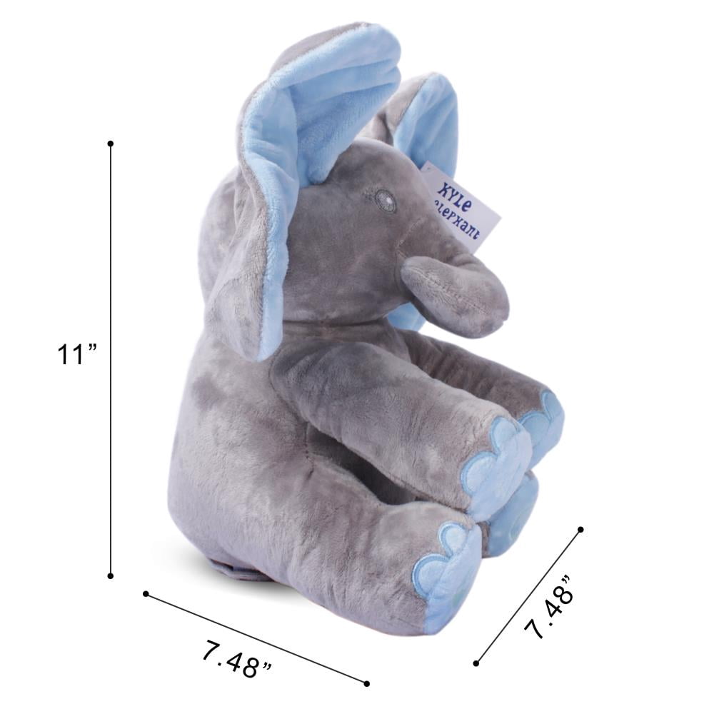 Dimple Kyle Blue Interactive Stuffed Animal Toy, Animated Singing Elephant Plush with Peek-A-Boo, for Babies, Kids & Toddlers, Ages 0 and up , Battery Included