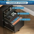 thumbnail image 6 of Locking File Cabinet 3 Drawers On Wheels Under Desk, Metal Filing Cabinets For Home Office, A4, Letter-Size Files, Hanging File Folders- Assembly Required(Black), 6 of 9