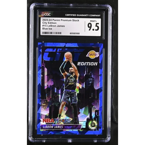 2023-24 Panini NBA Premium Stock City Edition Blue Ice LeBron James #36/99 CGC 9.5