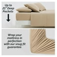 thumbnail image 3 of 4-Piece Twin Sheets Set, 21" Extra Deep Pocket Twin Fitted Sheet, Oversized Flat Sheet, Microfiber Bedding Set, Beige Pillow Cases Standard Size, Beige Sheets, Soft Sand, 3 of 9