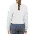 thumbnail image 4 of Wancir Kids Crop Tops Girls Long Sleeve Tee Shirts Cute Daisy Pinted Fashion Sweatshirt Pullover Top 4-14T, 4 of 5