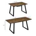thumbnail image 3 of HOMCOM Extendable Dining Table Rectangular Wood Effect Tabletop for 4-6 People with Steel Frame & Hidden Leaves for Kitchen, Dining Room, Living Room, 3 of 10