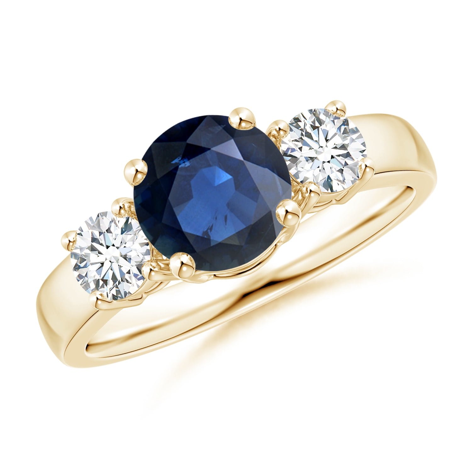 Angara September Birthstone Ring Classic Blue Sapphire and Diamond