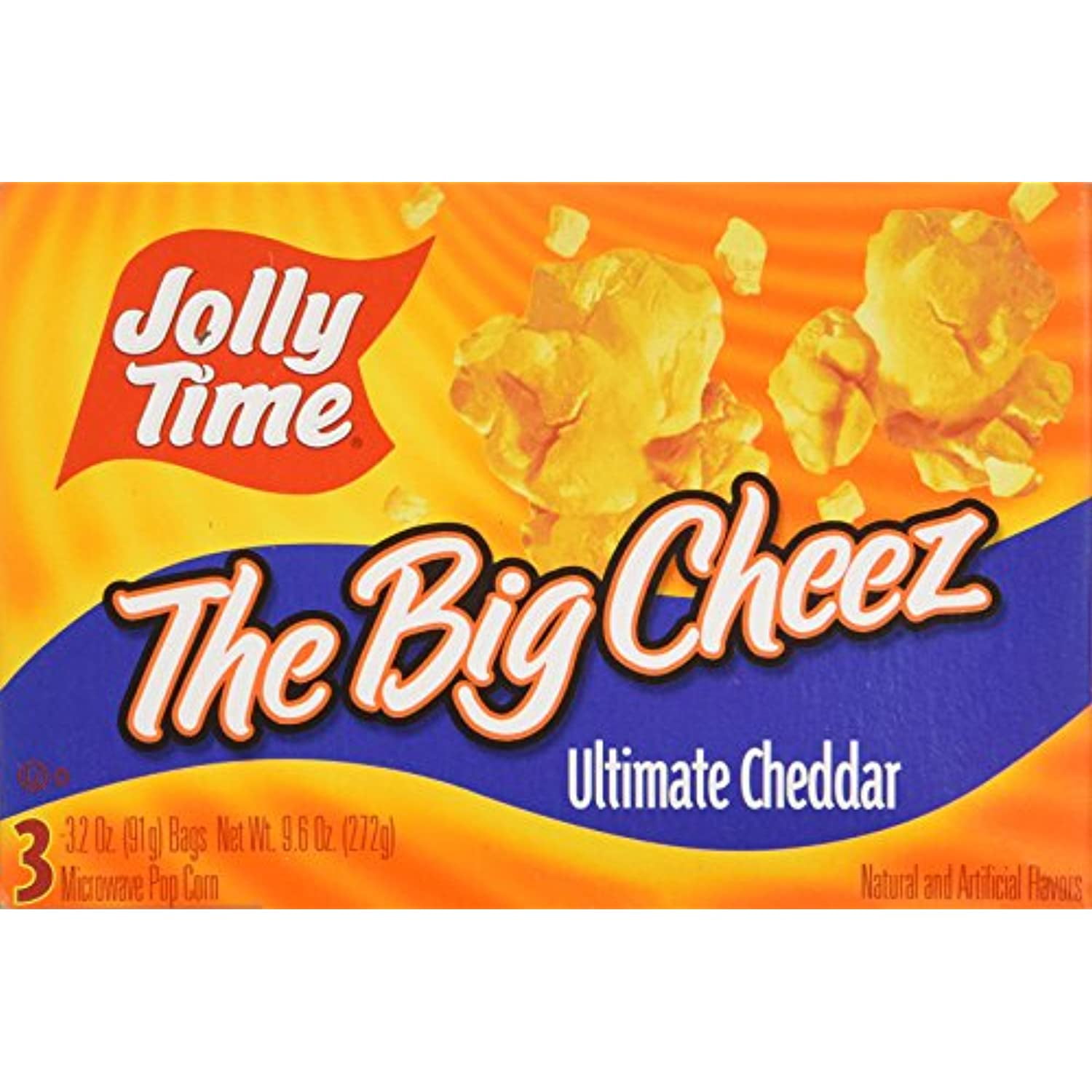 Jolly Time The Big Cheez Cheddar Cheese Microwave Popcorn, 3-Count Boxes Pack Of 3