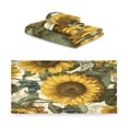 thumbnail image 2 of WOBOGO Cyan Butterfly Sunflower Ultra Soft 3 Pack Cotton Towel Set Includes 1 Bath Towel 1 Face Towel and 1 Washcloth for Everyday Use Lightweight and Compact, 2 of 8