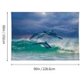 thumbnail image 2 of Tapestry Wall Hanging Dolphins Jumping Water Sunset Tapestries Home Decor for Bedroom Aesthetic 60 X90 IN, 2 of 3