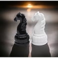 thumbnail image 2 of Ceramic Black and White Knight Chess Piece Salt and Pepper Shakers 3.1 inch, 2 of 3