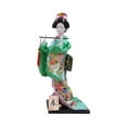 thumbnail image 3 of Estatua tradicional de 12 pulgadas, muñeca geisha japonesa con kimono, estatuilla coleccionable asiática Verde, 3 of 9