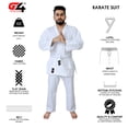 thumbnail image 4 of G4 Vision Karate Suit GI Aikido Training Adult Student Karate Suits GI Aikido Club & Free Belt Black White, 4 of 8