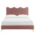 thumbnail image 6 of Modway Current Modern Performance Velvet Full Platform Bed - Dusty Rose Pink, 6 of 10