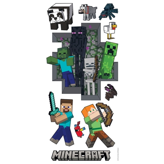 Minecraft Hostile Mobs Peel and Stick Wall Decals