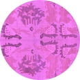 thumbnail image 1 of Ahgly Company Indoor Round Oriental Purple Modern Area Rugs, 4' Round, 1 of 4