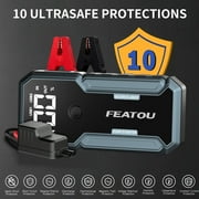FEATOU Car Jump Starter Portable,5000A Peak 12V Battery Jump Starter for All Gas and Up to 7.0L Diesel Engine,Portable Battery Booster Box with USB Quick Charge and Type C Supersafe