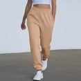 thumbnail image 3 of Women's High Waisted Loose Sportswear Pants with Pockets - Jogging Pants for Fashionable Casual Wear and Holiday Seasons,Camel,S, 3 of 8