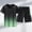 Green, variant on FRSASU Men's Summer Vacation Outfits 2 Piece Short Sleeve Gradient Graphic Shirt and Shorts Sweatsuits Sets Big Tall Matching Set Gray
