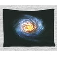 thumbnail image 1 of Galaxy Tapestry, Colorful Nebula Spiral Lights in Space Stardust Orbit Infinity Universe Print, Wall Hanging for Bedroom Living Room Dorm Decor, 80W X 60L Inches, Blue Yellow Black, by Ambesonne, 1 of 2