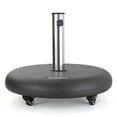 thumbnail image 2 of 20''Outdoor Round Mobile Umbrella Base with Lockable Wheels, 82lbs Heavy Duty Stainless Steel Umbrella Base Stand with Adjustable Knobs & Wind-Resistant Design for Patio, Deck, Poolside, Lawn, Black, 2 of 7