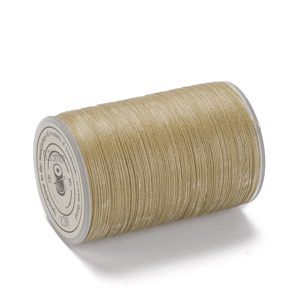 10Roll Round Waxed Polyester Thread String Micro Macrame Cord Twisted Cord for Leather Sewing Stitching Tan 0.3~0.4mm 174.98 Yards(160m)/Roll