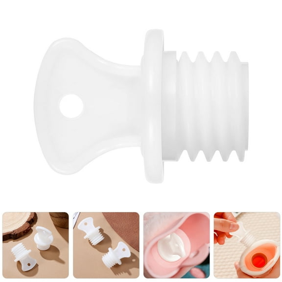 Amosfun 5Pcs White Soft Flexible Silicone Stopper for Hot Water Bottle Lid Sealing Replacement