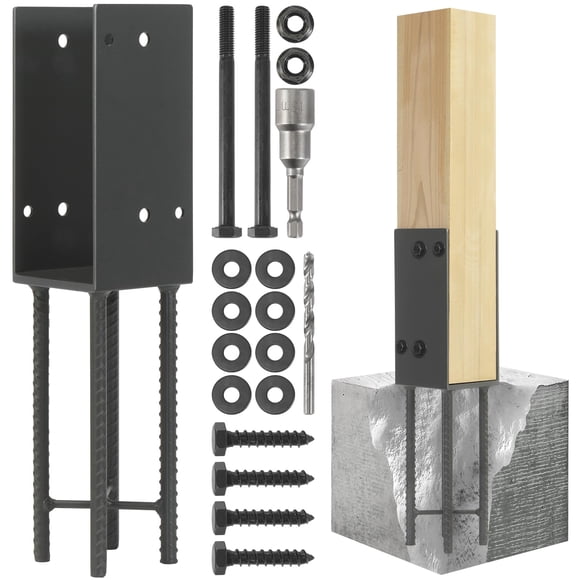 Soporte para poste de valla Wocepu en forma de U, 9 x 9 cm, acero inoxidable