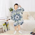 thumbnail image 6 of FORMRS Wearable Blanket Hoodie with Sleeves for Kids Cozy Flannel Sweatshirt, Green Floral, 6 of 7
