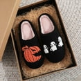 thumbnail image 2 of Shadoumai Halloween Slippers For Women Men, Halloween Pumpkin Slippers, Soft Plush Spooky Slipper, Cute Cartoon Cozy House Slipper, Fuzzy Winter Holiday Shoes, Halloweens Christmas Gifts, 2 of 9