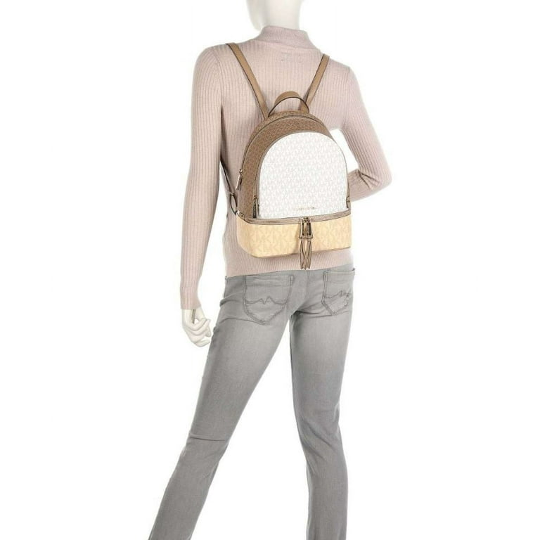  Michael Kors Rhea Zip Medium Backpack Aluminum/Pearl Gray One  Size : Clothing, Shoes & Jewelry