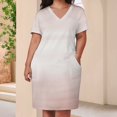 thumbnail image 4 of Blush Pink Watercolor Texture Loose Pocket Dress Dresses Summer Summer Dresses for Women, 4 of 9