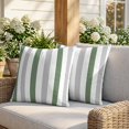 thumbnail image 3 of 16x16 Pillow Covers Set of 2, Geometric Grey Square Throw Pillow Covers for Couch/Sofa/Living Room, Sage Green White Striped Minimalist Decorative Soft Pillowcases for Couch Throw Pillows, 3 of 9