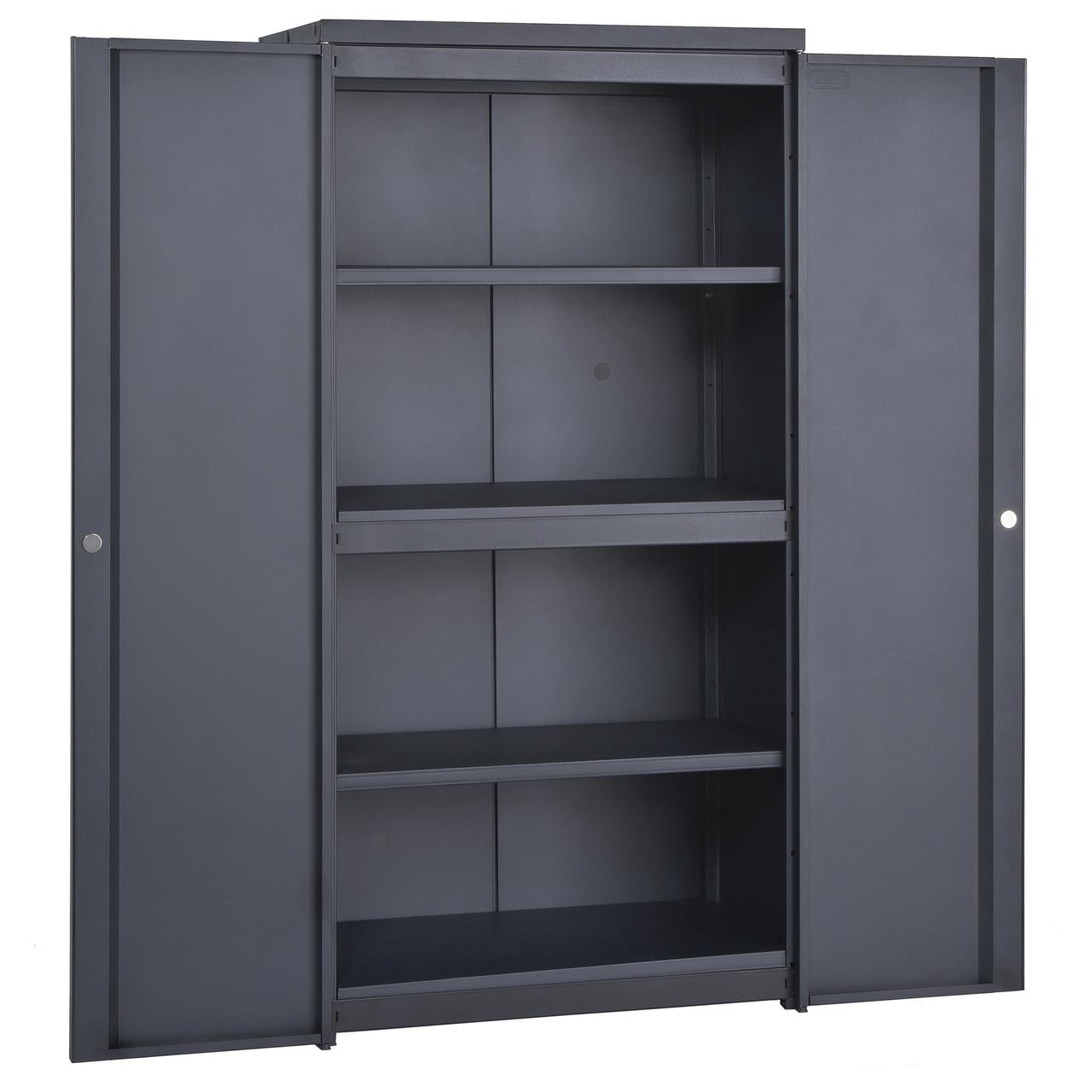 Edsal Lightweight Aluminum Freestanding Tall Garage Storage Cabinet, Black