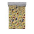 thumbnail image 2 of Flower Bedding Set with Sheet & Covers, Colorful Sketchy Hand Drawn Plants Leaves Swirls Nature Themed Khaki Backdrop Print, Printed Bedroom Decor 2 Shams, 4 Sizes, Multicolor, by Ambesonne, 2 of 3