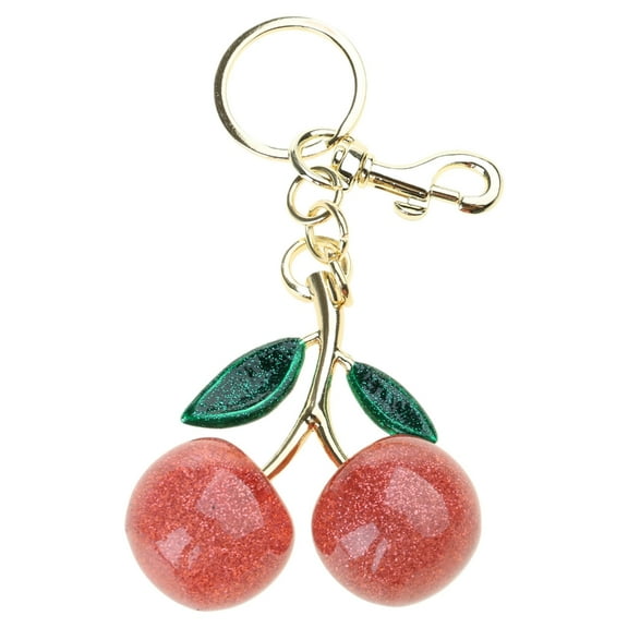 AOOOWER Stylish Cherry Bag Charm Key Holder Resin and Alloy Eye Catching Key Decoration