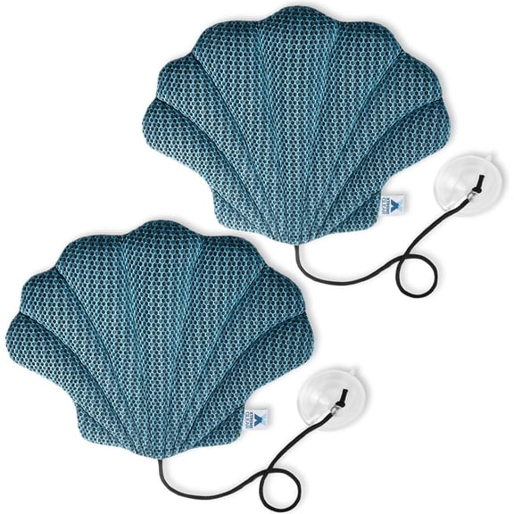 XtremepowerUS Hot Tub & Spa Scum Absorber Seashell, Large Reusable Oil & Residue Sponge, Blue, 2-Pack