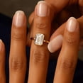 thumbnail image 6 of vylahjewellery 10K Vermeil Yellow Gold Solitaire Engagement Ring Bezel Emerald Diamond Anniversary Ring Moissanite Birthday Gift Ring, 6 of 8