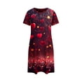 thumbnail image 3 of Kelon Nuisettes et Chemises de Nuit pour Femmes Grande Taille Robe de Nuit Décontractée pour Femmes Grande Taille Imprimé Cœur Manches Courtes Col Rond Extensibilité Moyenne Nuisette Ample Robe de Nuit de la Saint-Valentin, 3 of 4