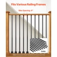 thumbnail image 4 of VEVOR Staircase Balusters 11 Pack, 44 Inch Durable Carbon Steel Stair Balusters, 0.5 Inch Indoor Square Metal Spindle Railing, Corrosion-Proof Hollow Deck Railing with Pre-Drilled Holes, Matte Black, 4 of 9